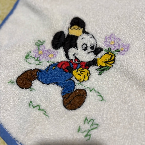 Vintage Bib with Cartoon Design - Blue and White - Picture 2 of 5